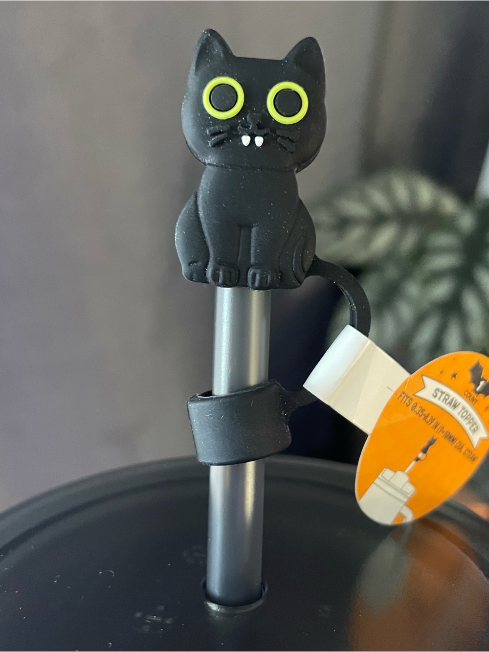 🐈‍⬛ 💚 Starbucks Black Cat Glow in the dark SS tumbler and free straw topper